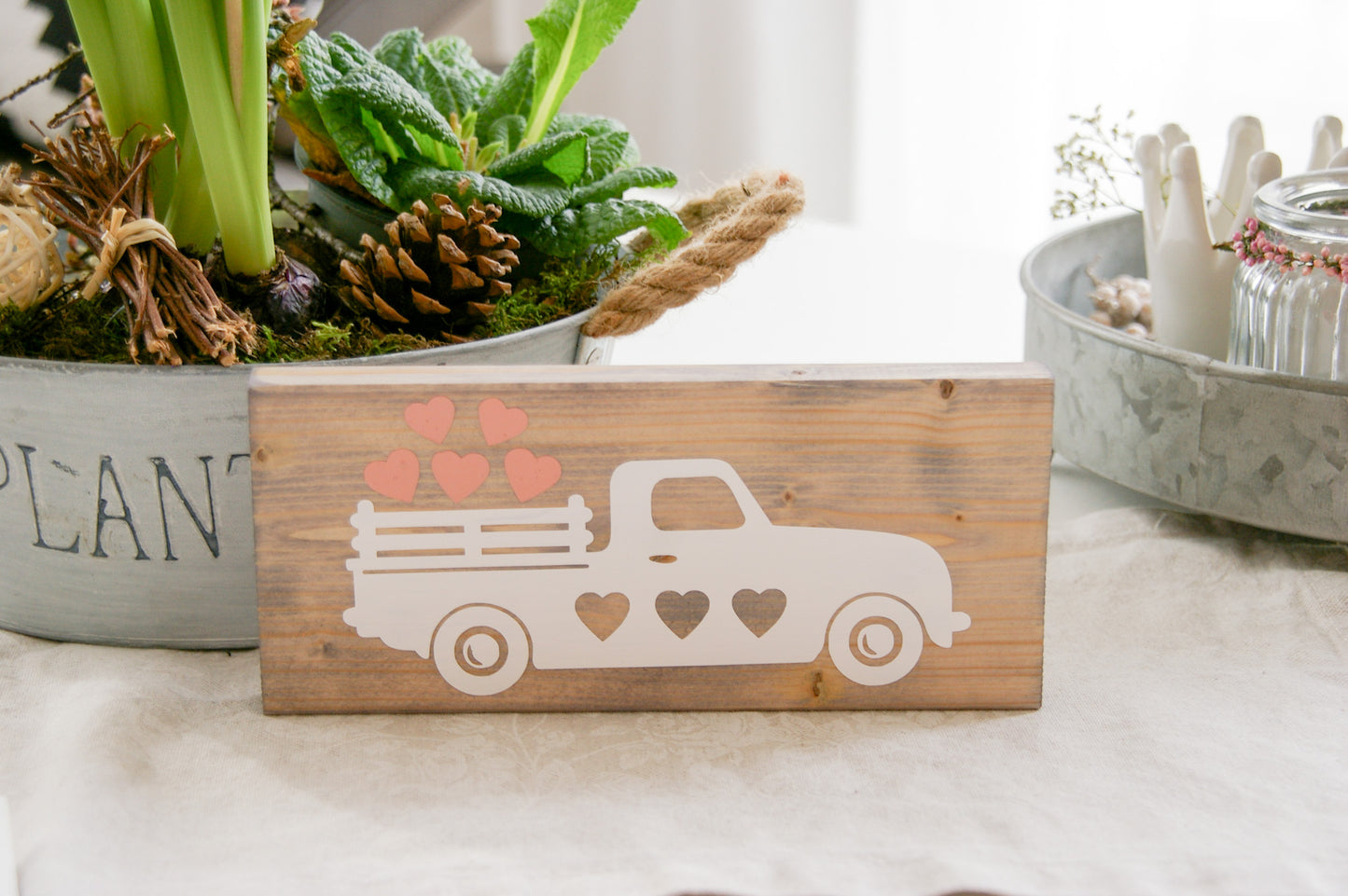 Holzschild Love Truck