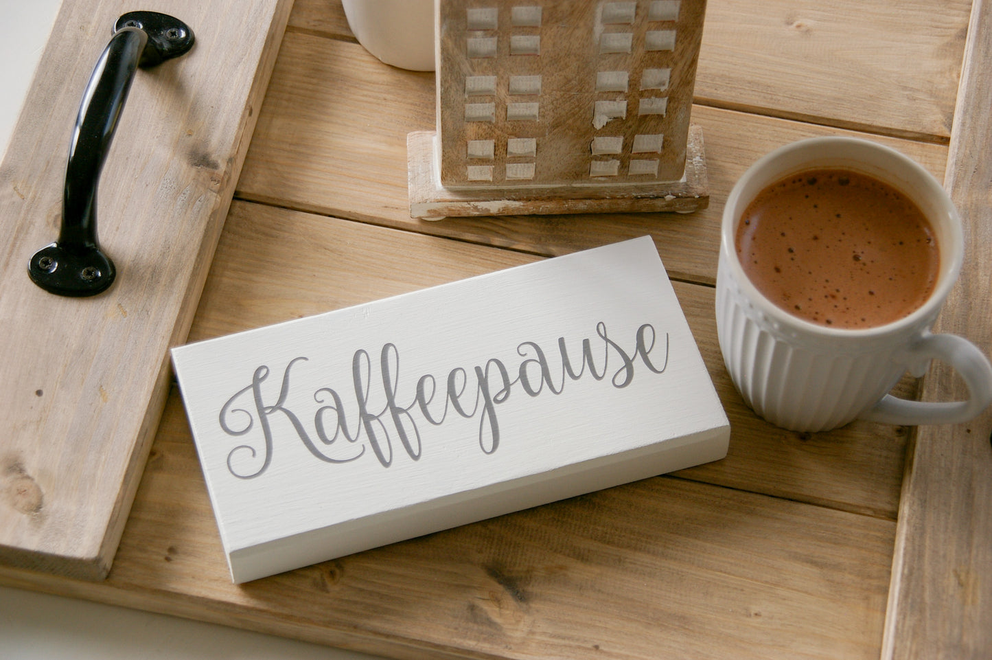 Holzschild ''Kaffeepause'', Coffeebar