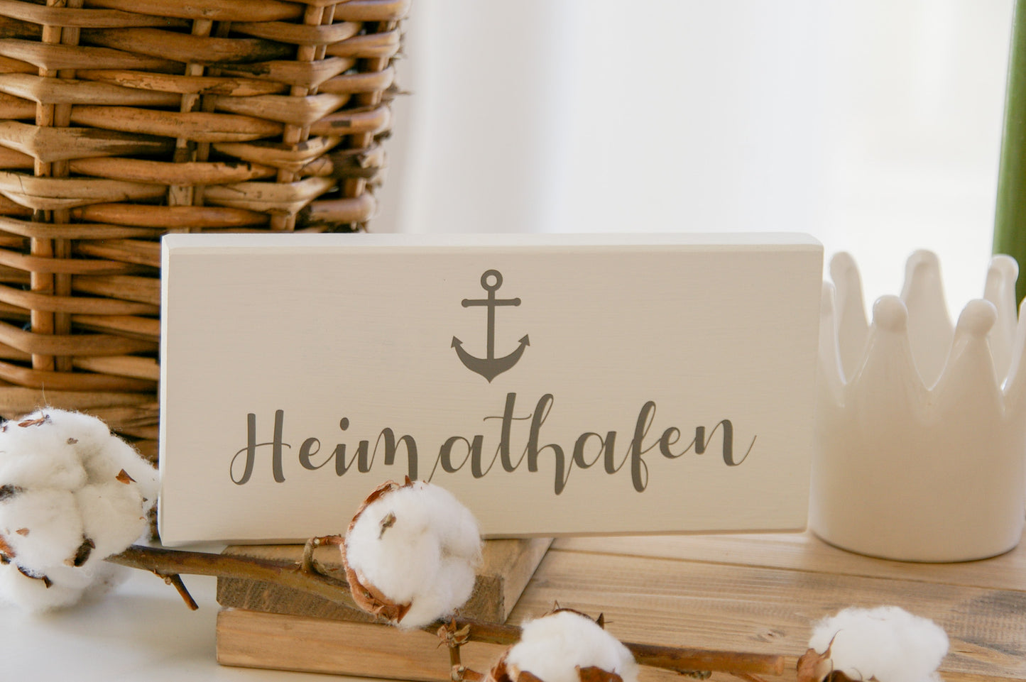 Maritime Deko, Holzschild ''Heimathafen''