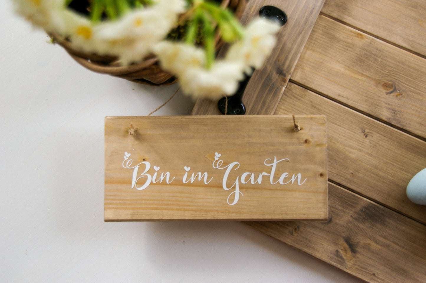 Türschild ''Bin im Garten'', Willkommensschild