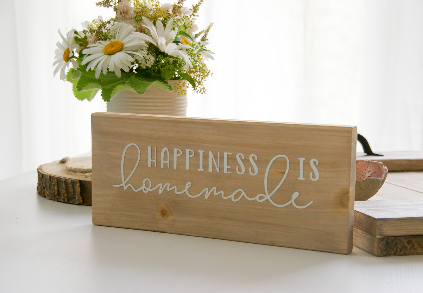 Holzschild ''Happiness is Homemade''
