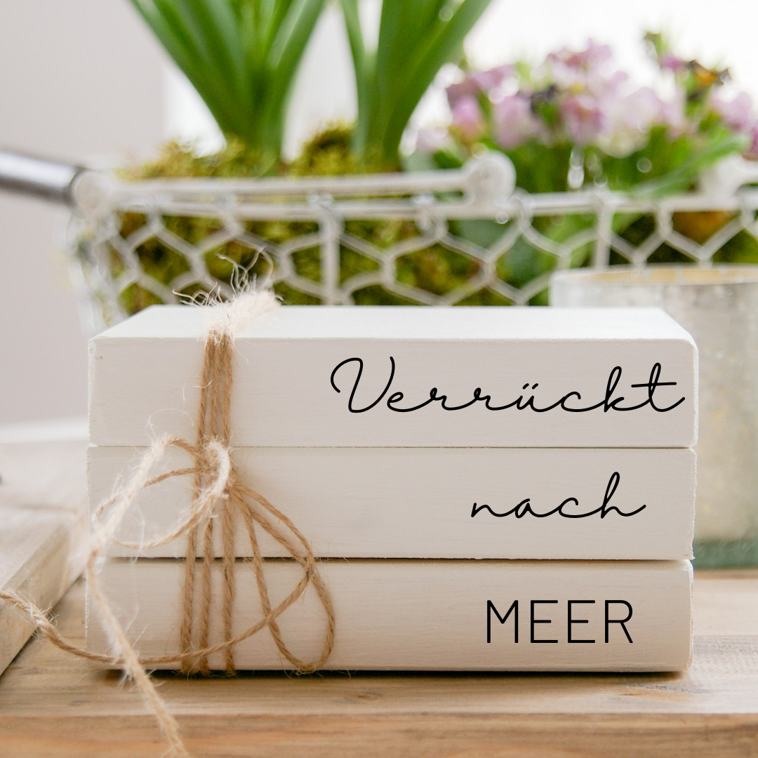 Mini-Buch-Stapel mit Spruch, personalisierbar