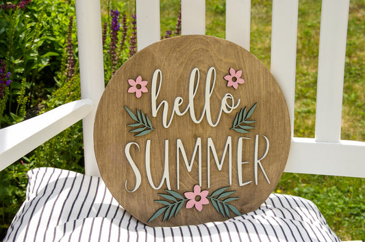 3D Sommerschild ''Hello Summer''